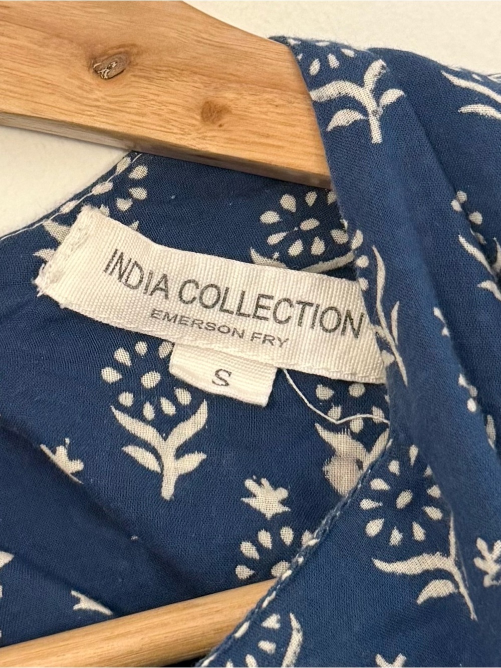 Emerson Fry India Collection Indigo Heirloom Maxi Dress Small - Picture 4 of 6